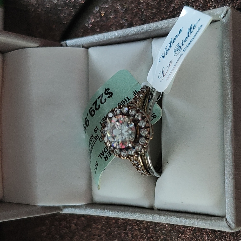 Sterling Silver CZ Round Bridal Set